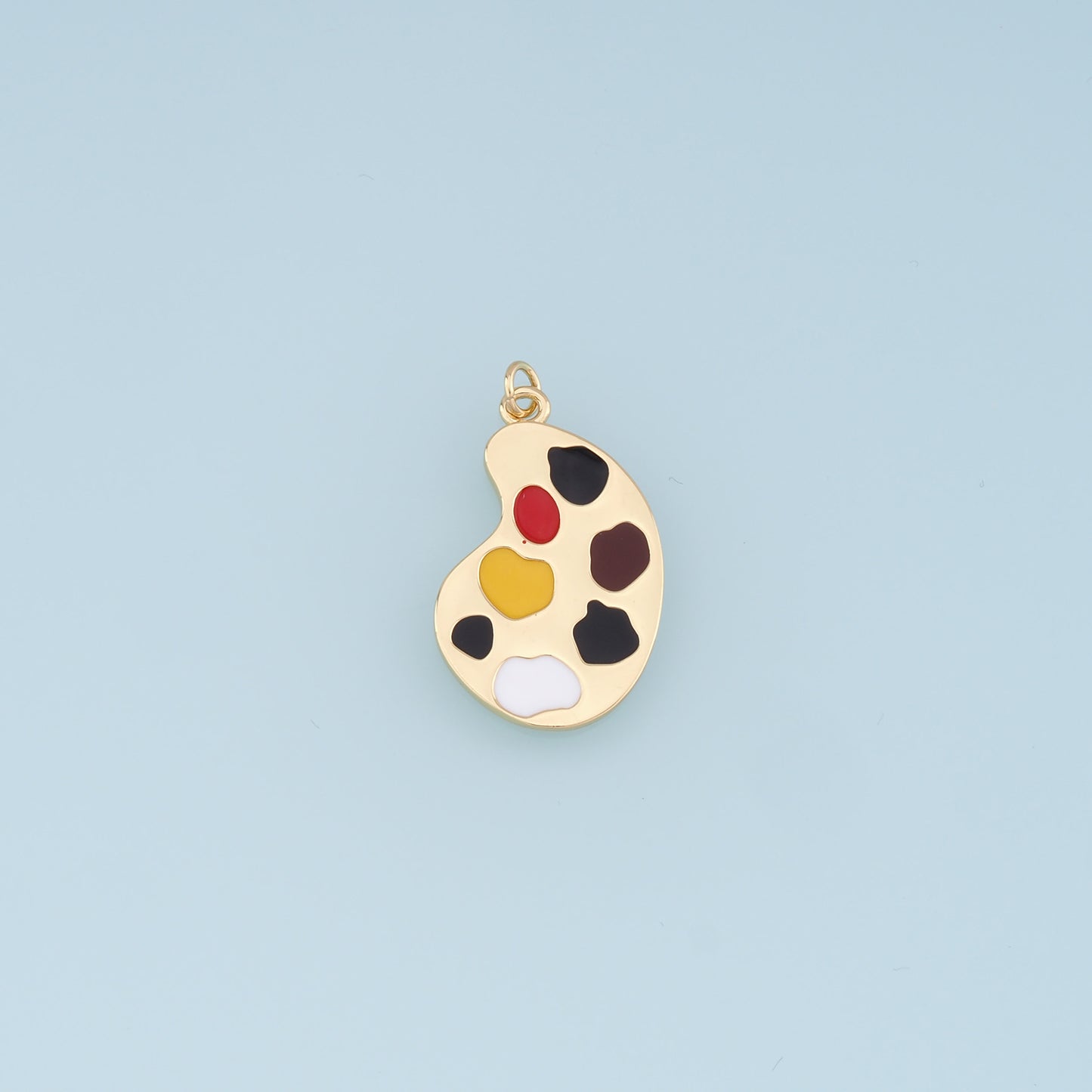 Gold Palette Charms,18K Gold Filled Palette Pendant,Paint Palette Charm Bracelet Necklace for DIY Jewelry Making Supply