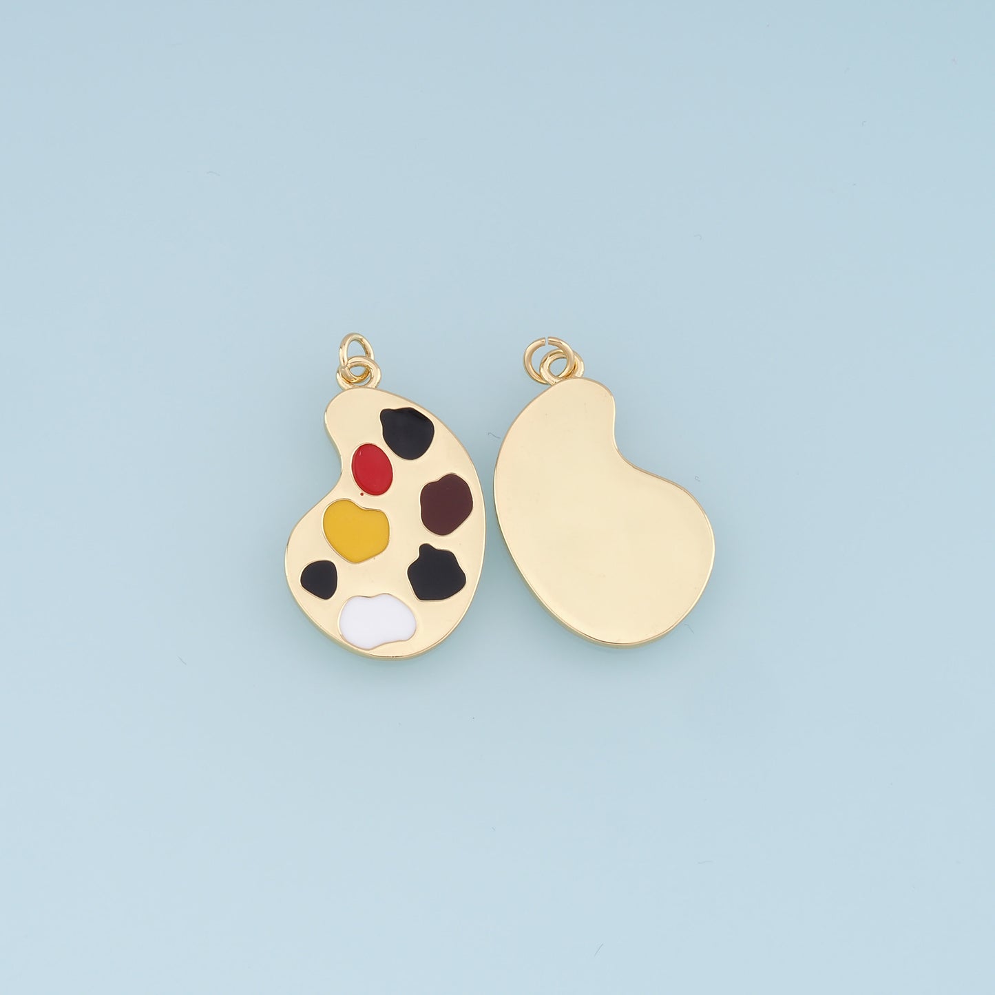 Gold Palette Charms,18K Gold Filled Palette Pendant,Paint Palette Charm Bracelet Necklace for DIY Jewelry Making Supply