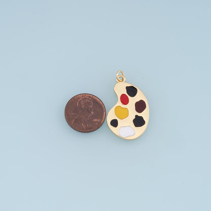 Gold Palette Charms,18K Gold Filled Palette Pendant,Paint Palette Charm Bracelet Necklace for DIY Jewelry Making Supply