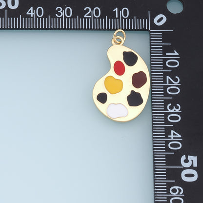 Gold Palette Charms,18K Gold Filled Palette Pendant,Paint Palette Charm Bracelet Necklace for DIY Jewelry Making Supply