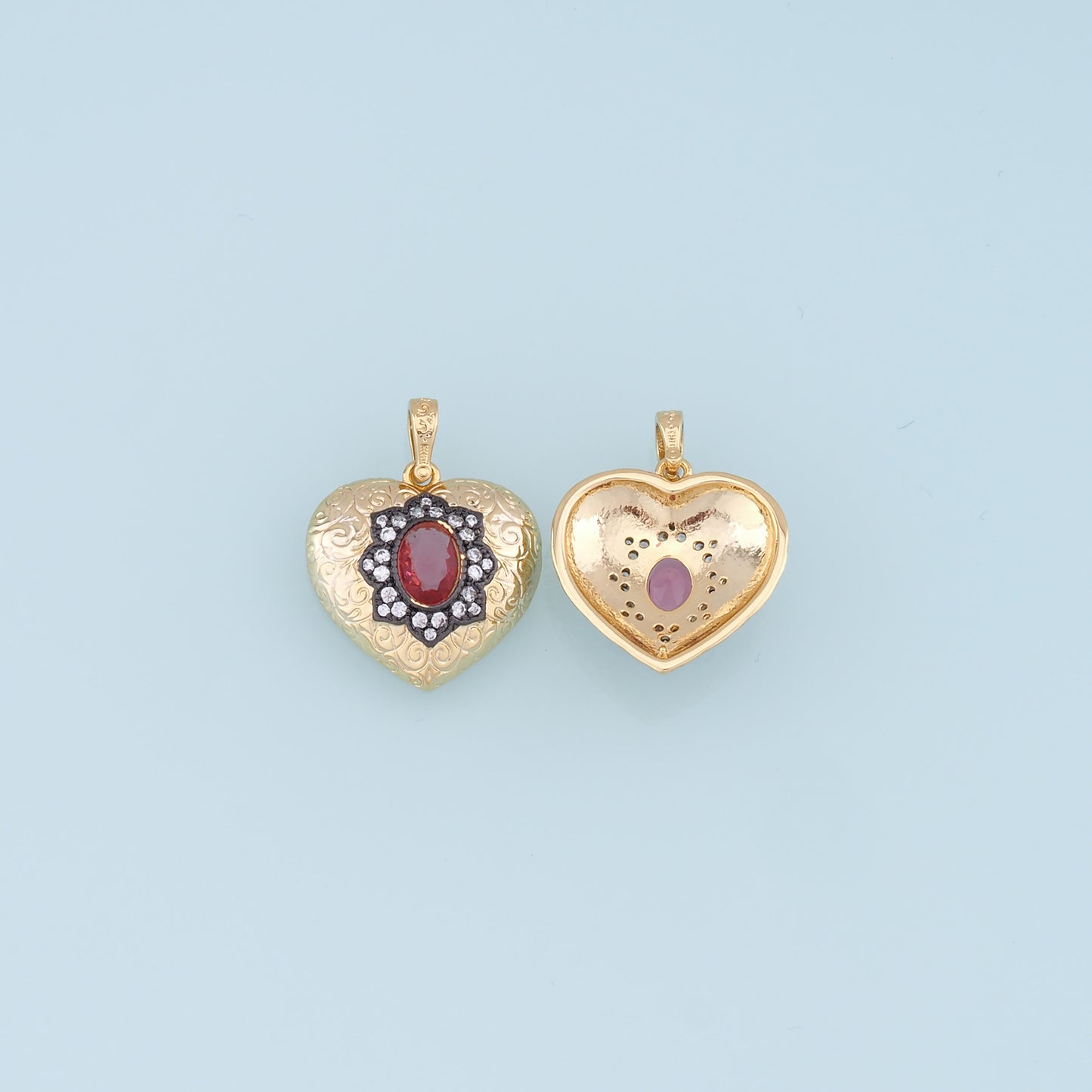 Gold Heart Charms,18K Gold Filled Heart Pendant,Star Charm Bracelet Necklace for DIY Jewelry Making Supply