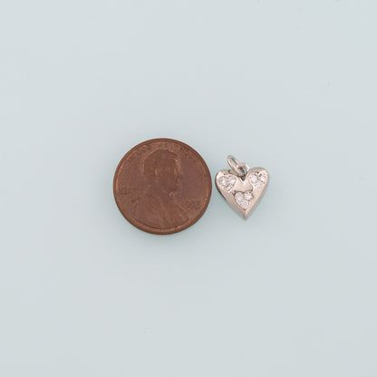 Gold Heart Charms,18K Gold Filled Heart Pendant,CZ Micro Pave Heart Charm Bracelet Necklace for DIY Jewelry Making Supply