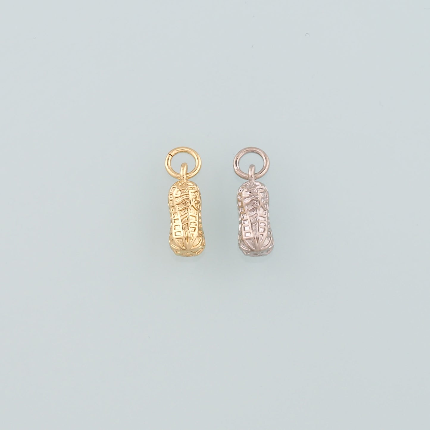 18K Gold Filled Peanut Pendant,Dainty Peanut Charm Bracelet Necklace for DIY Jewelry Making Supply