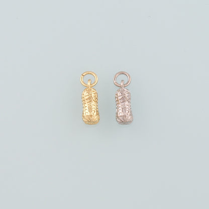 18K Gold Filled Peanut Pendant,Dainty Peanut Charm Bracelet Necklace for DIY Jewelry Making Supply