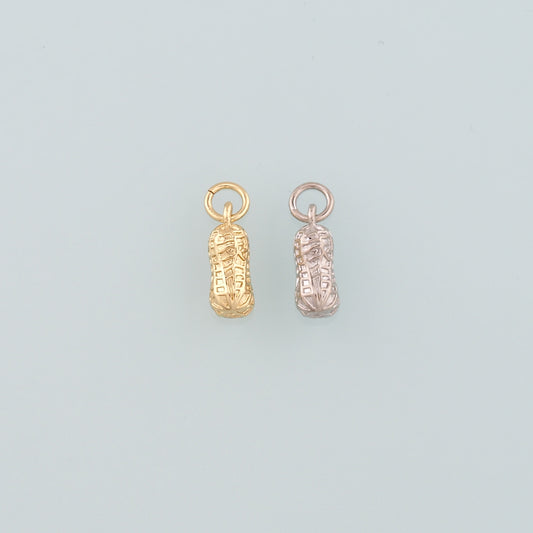 18K Gold Filled Peanut Pendant,Dainty Peanut Charm Bracelet Necklace for DIY Jewelry Making Supply