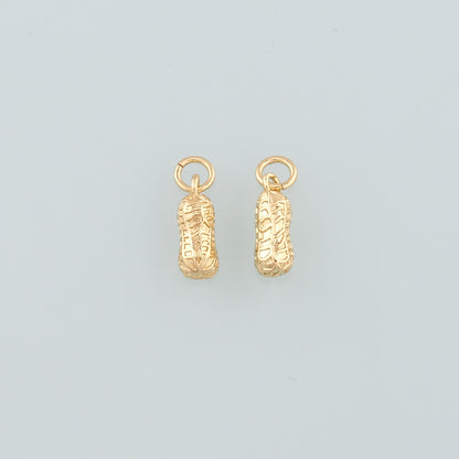 18K Gold Filled Peanut Pendant,Dainty Peanut Charm Bracelet Necklace for DIY Jewelry Making Supply