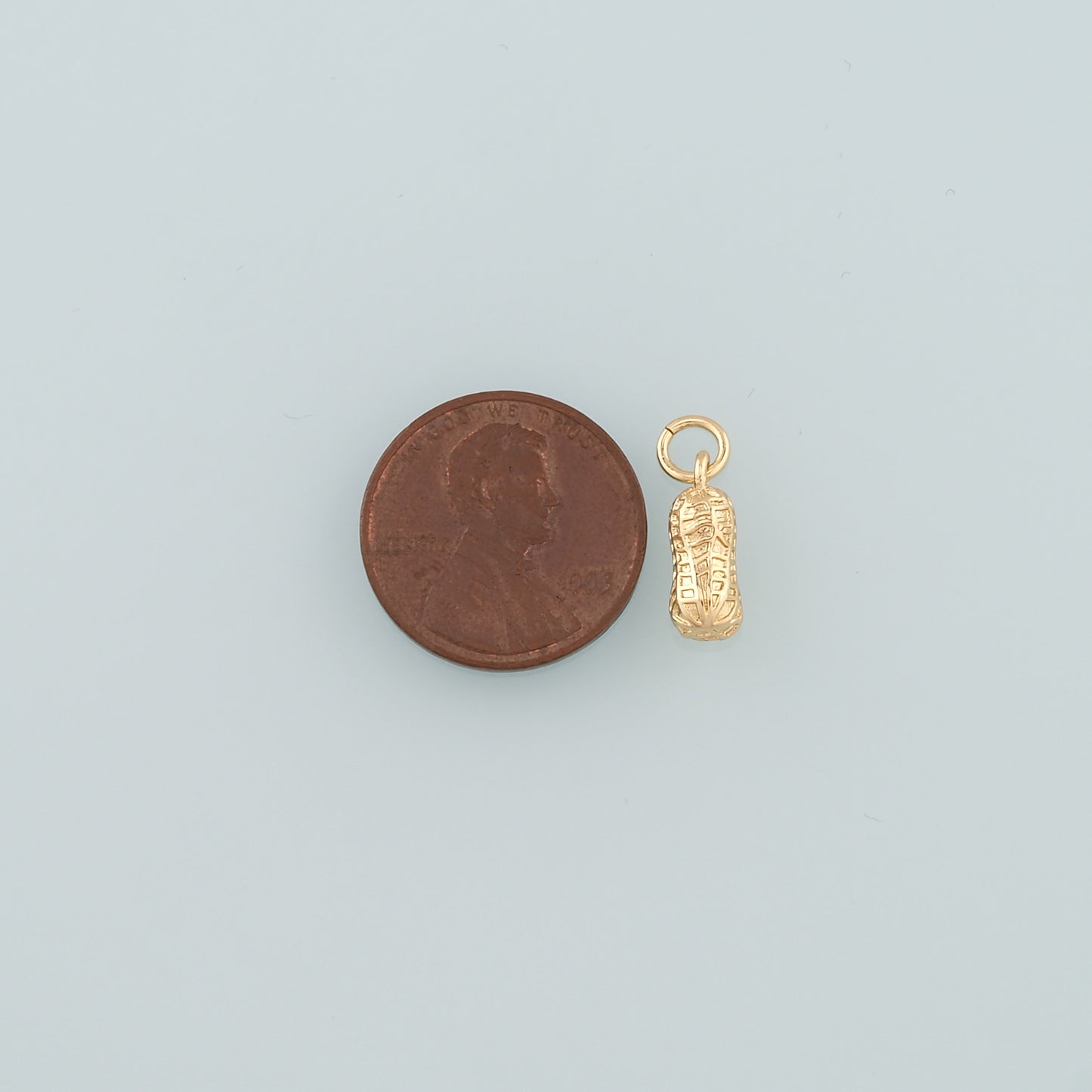 18K Gold Filled Peanut Pendant,Dainty Peanut Charm Bracelet Necklace for DIY Jewelry Making Supply