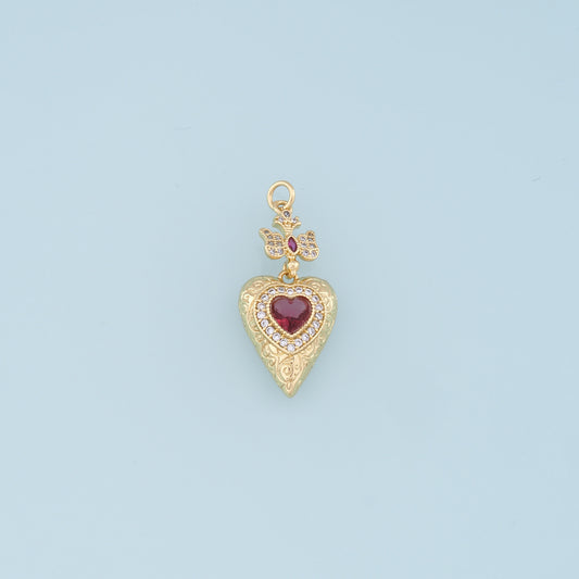 Gold Heart Charms,18K Gold Filled Heart Pendant,Cross Charm Bracelet Necklace for DIY Jewelry Making Supply