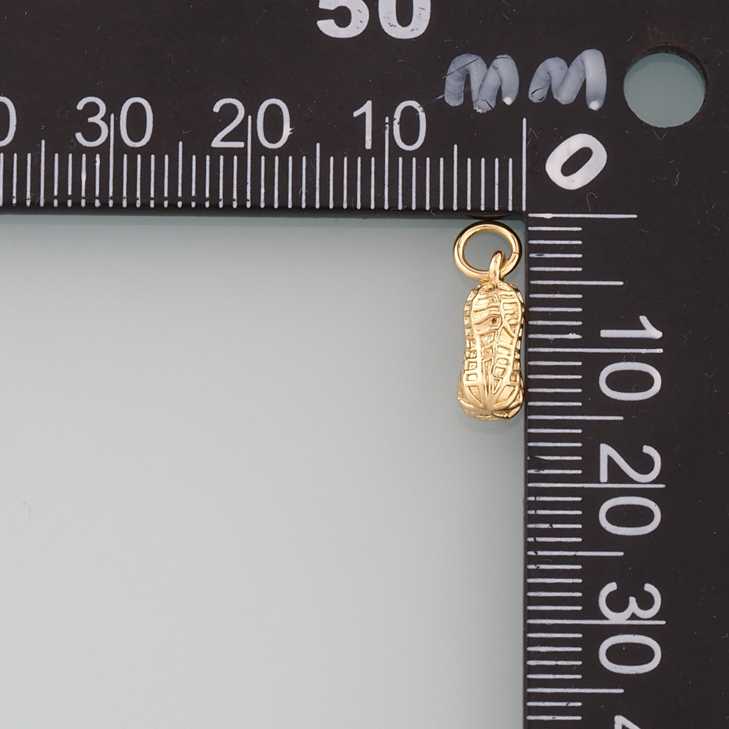 18K Gold Filled Peanut Pendant,Dainty Peanut Charm Bracelet Necklace for DIY Jewelry Making Supply
