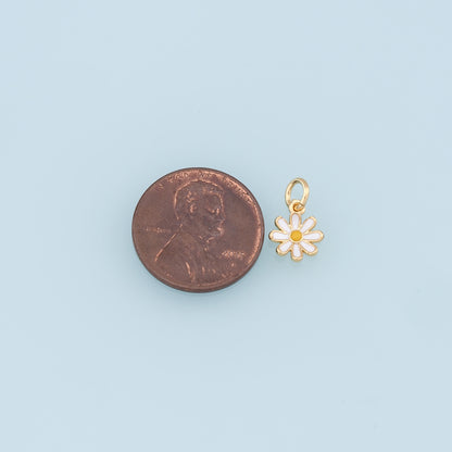 Gold Daisy Charms,18K Gold Filled Daisy Pendant,Daisy Charm Bracelet Necklace for DIY Jewelry Making Supply