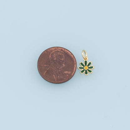 Gold Daisy Charms,18K Gold Filled Daisy Pendant,Daisy Charm Bracelet Necklace for DIY Jewelry Making Supply