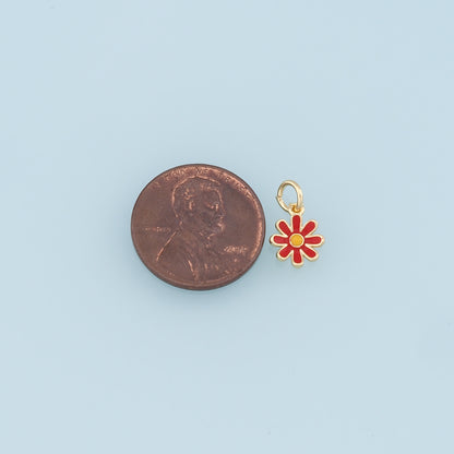 Gold Daisy Charms,18K Gold Filled Daisy Pendant,Daisy Charm Bracelet Necklace for DIY Jewelry Making Supply