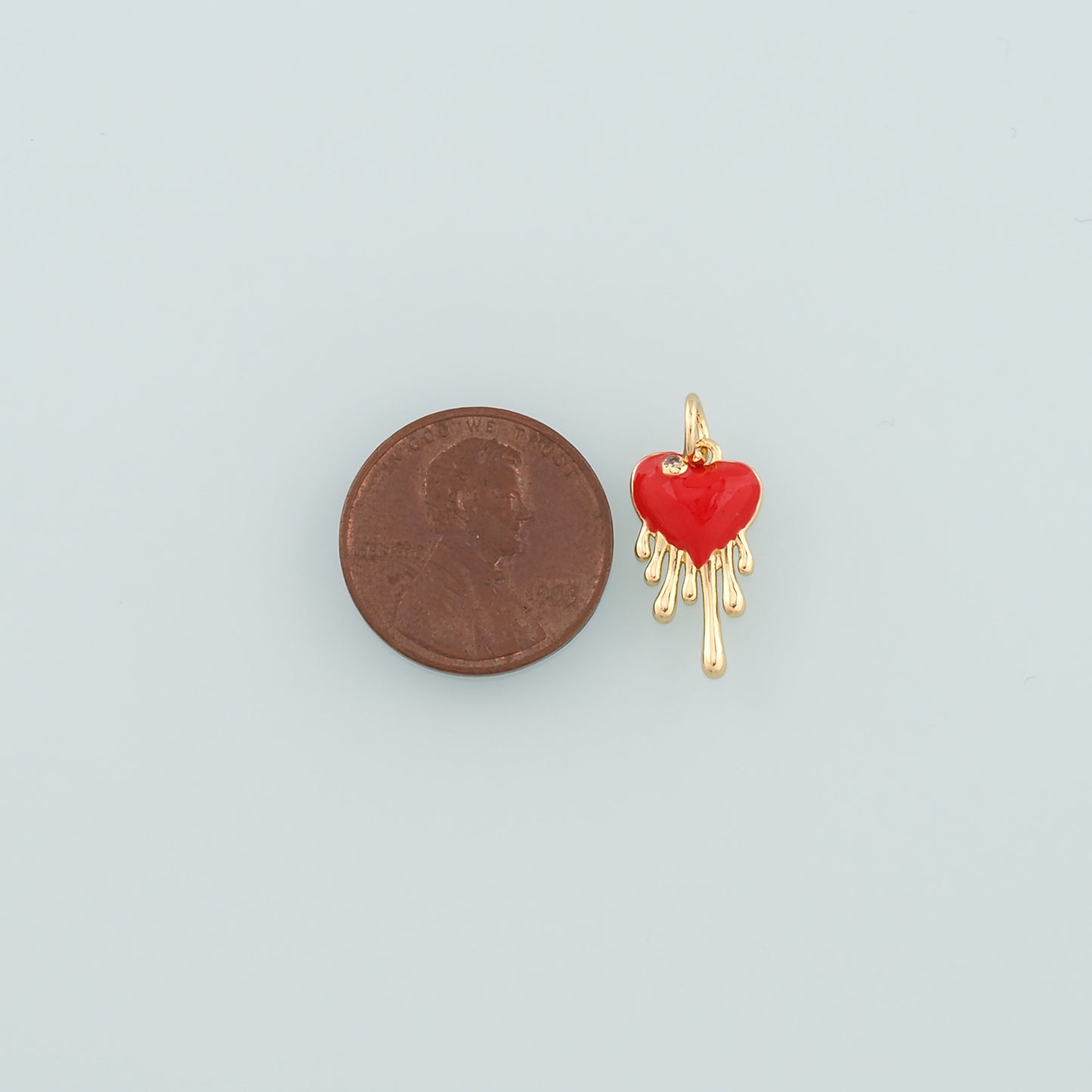 Gold Heart Charms,18K Gold Filled Heart Pendant,Enamel Melting Heart Charm Bracelet Necklace for DIY Jewelry Making Supply
