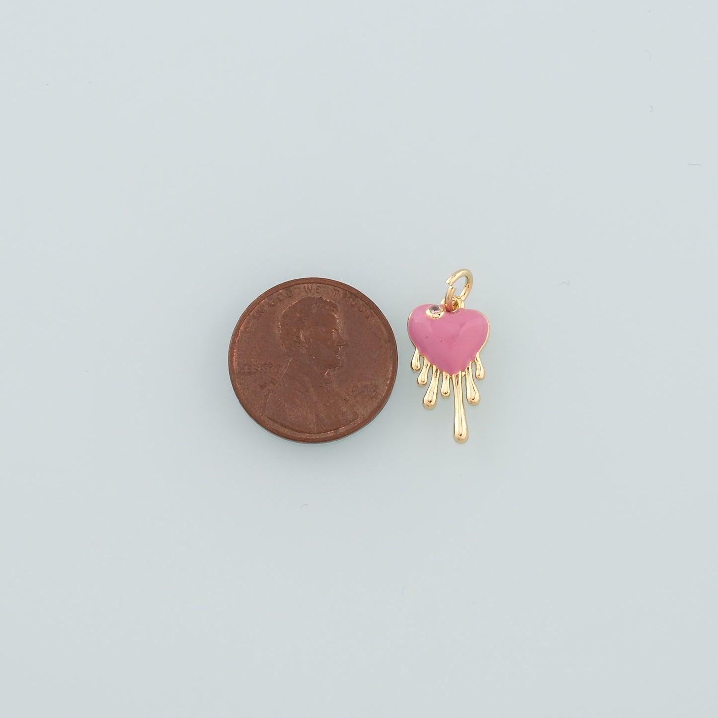 Gold Heart Charms,18K Gold Filled Heart Pendant,Enamel Melting Heart Charm Bracelet Necklace for DIY Jewelry Making Supply