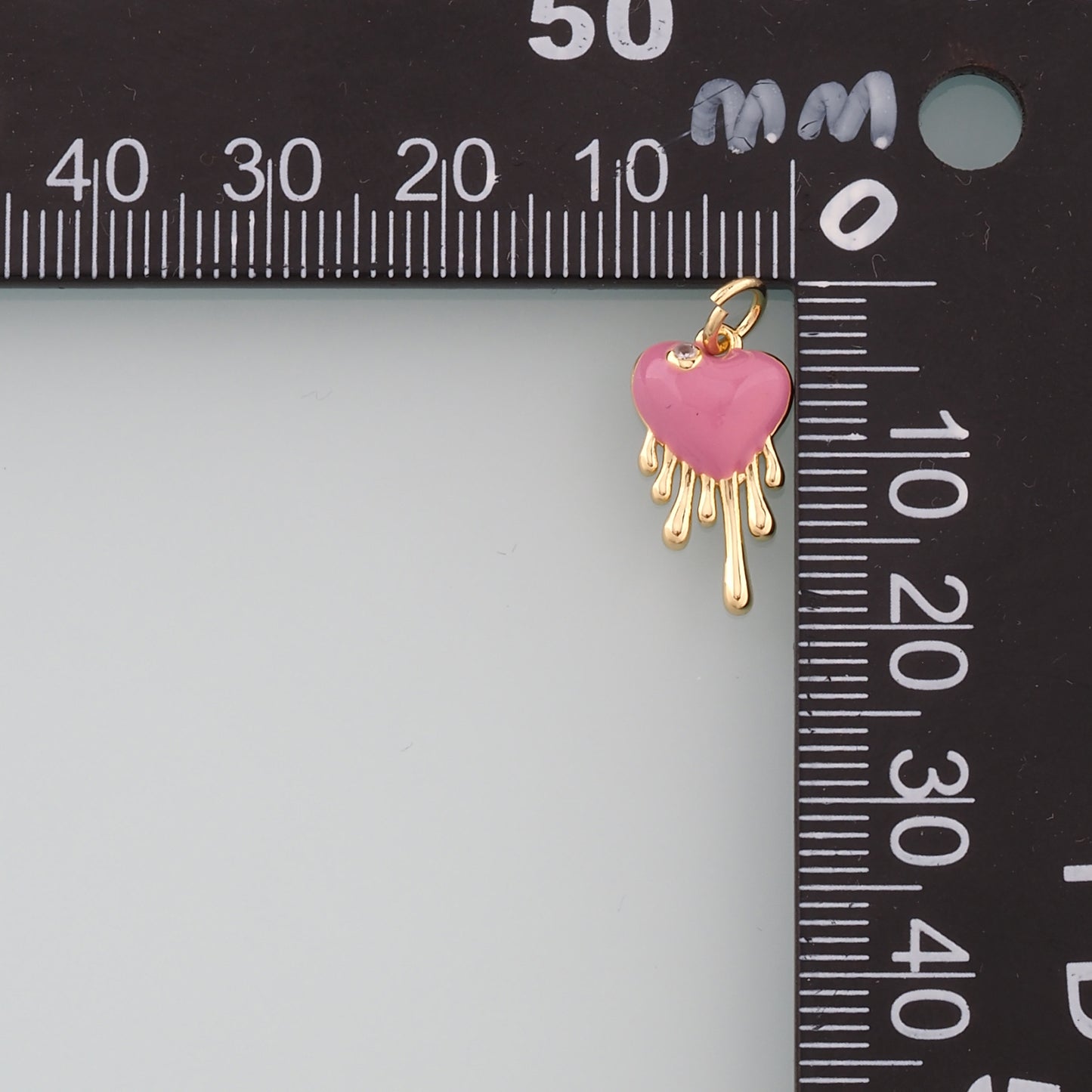 Gold Heart Charms,18K Gold Filled Heart Pendant,Enamel Melting Heart Charm Bracelet Necklace for DIY Jewelry Making Supply