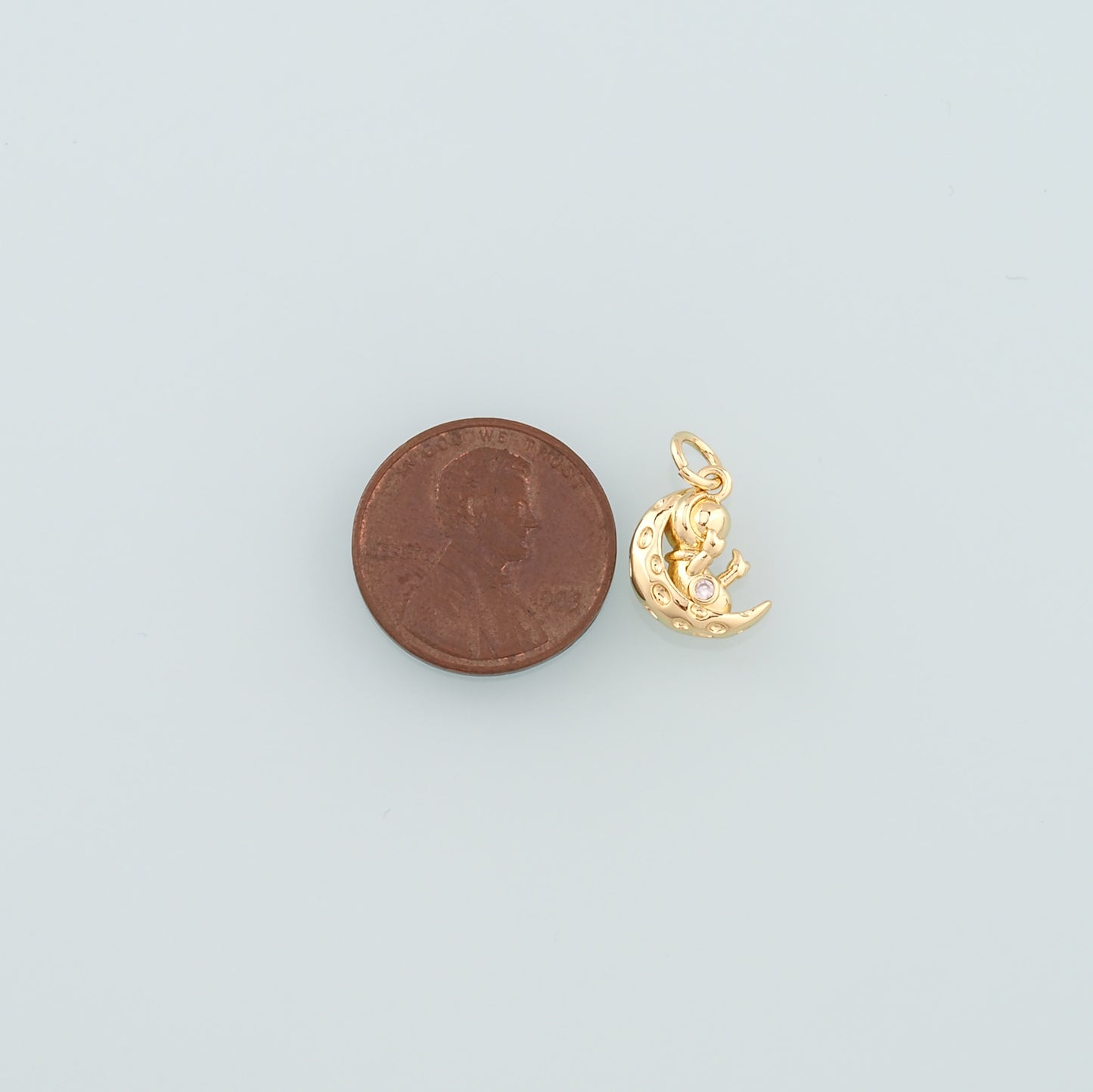 Gold Moon Charms,18K Gold Filled Astronaut Pendant,Dainty Astronaut Charm Bracelet Necklace for DIY Jewelry Making Supply