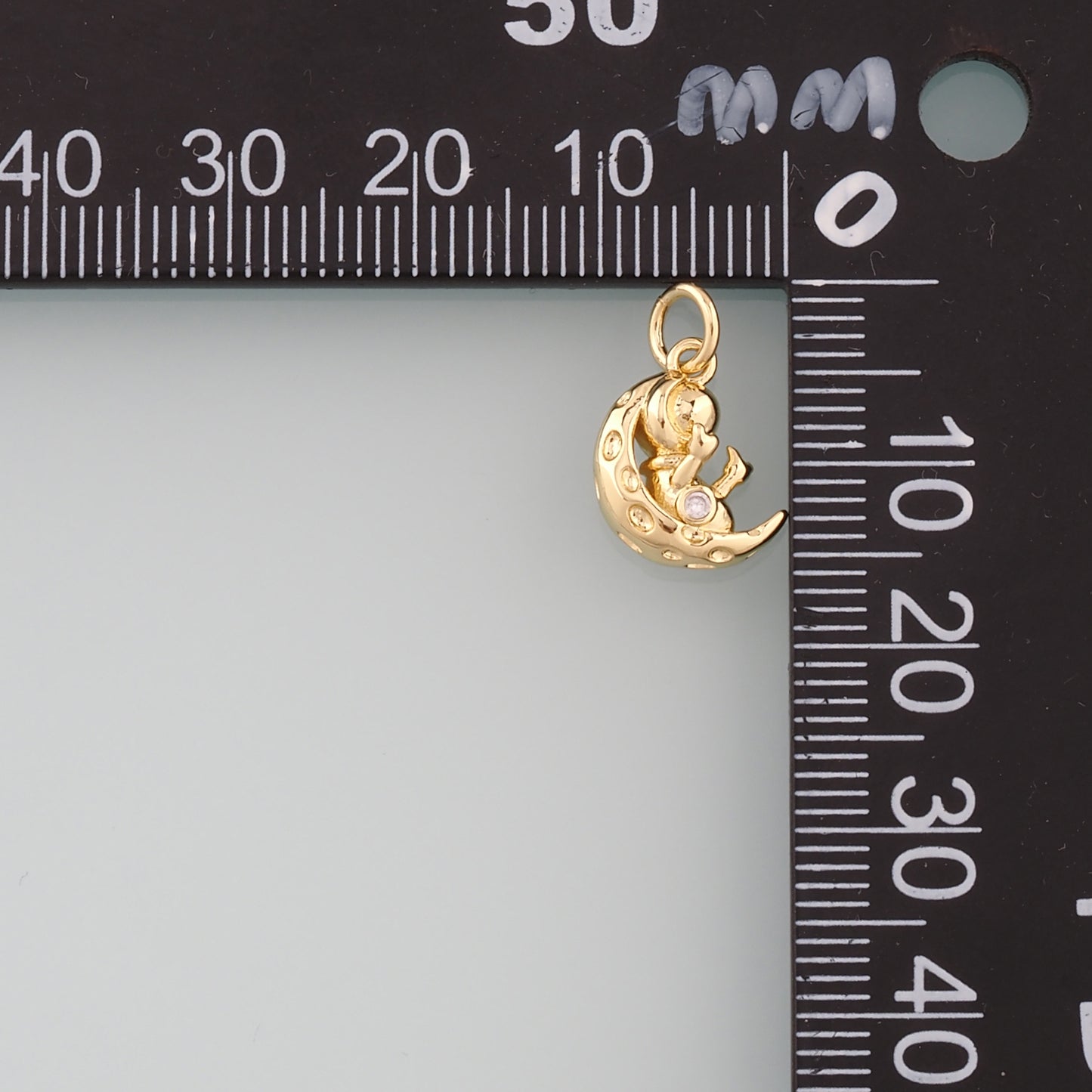 Gold Moon Charms,18K Gold Filled Astronaut Pendant,Dainty Astronaut Charm Bracelet Necklace for DIY Jewelry Making Supply