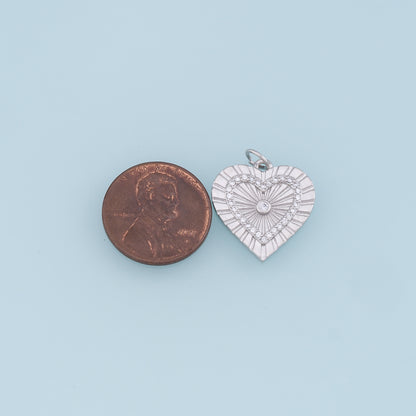 Gold Heart Charms,18K Gold Filled Heart Pendant,CZ Micro Pave Heart Charm Bracelet Necklace for DIY Jewelry Making Supply