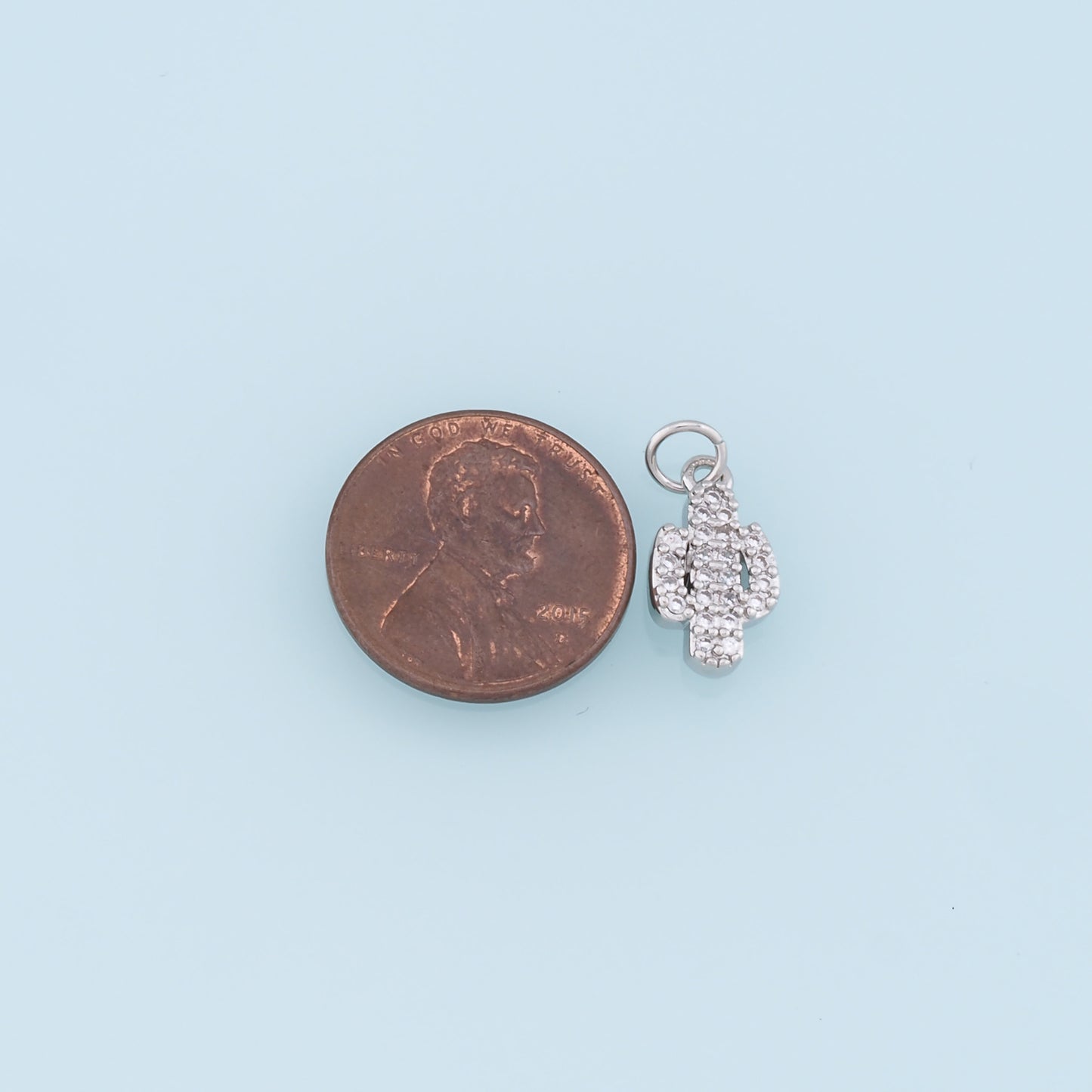 Gold Cactus Charms,18K Gold Filled CZ Micro Pave Cactus Pendant,Desert Charm Bracelet Necklace for DIY Jewelry Making Supply