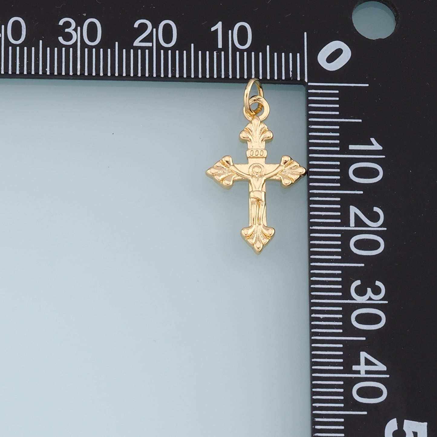 Gold Jesus Charms,18K Gold Filled Cross Pendant,Religious Protect Charm Bracelet Necklace for DIY Jewelry Making Supply