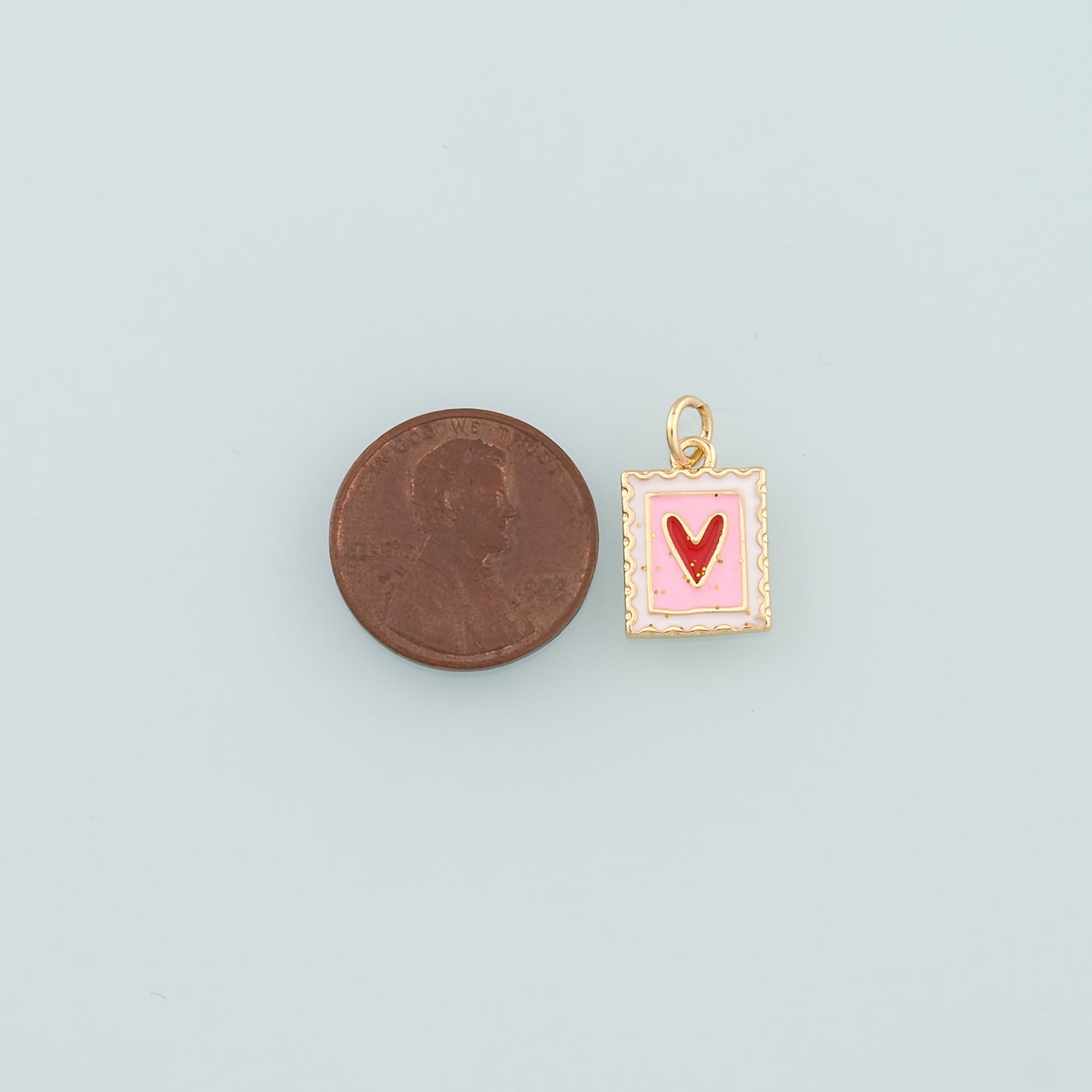 Gold Heart Charms,18K Gold Filled Heart Pendant,Enamel Heart Charm Bracelet Necklace for DIY Jewelry Making Supply