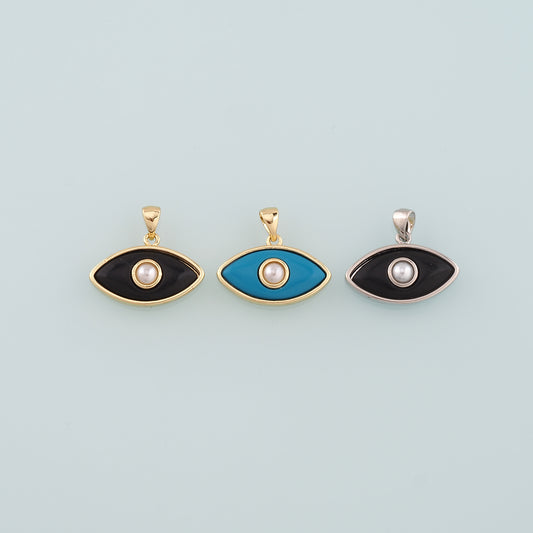 Gold Evil Eye Charms,18K Gold Filled Evil Eye Pendant,Enamel Eye Charm Bracelet Necklace for DIY Jewelry Making Supply