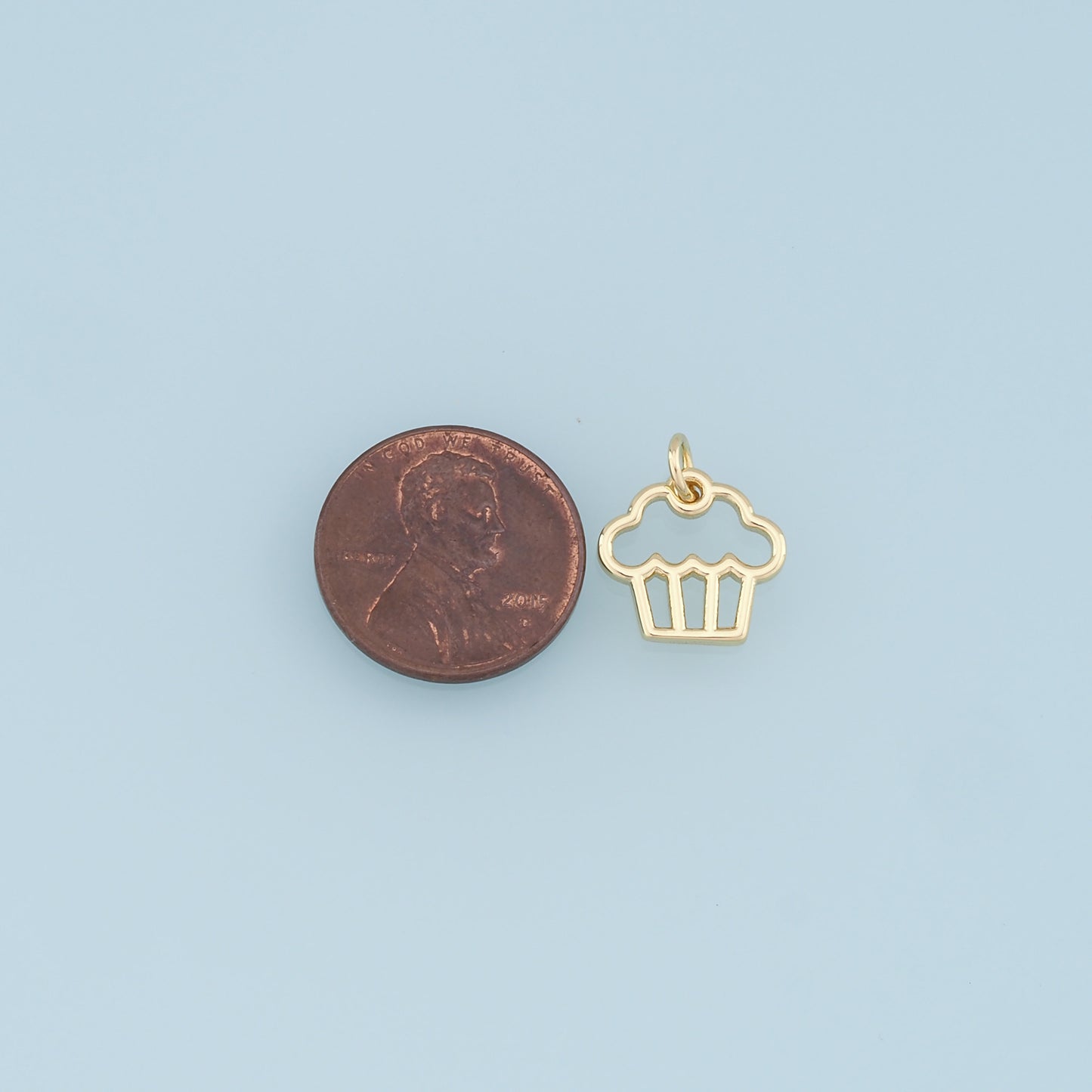 Gold Cake Charms,18K Gold Filled Cake Pendant,Cute Cake Charm Bracelet Necklace for DIY Jewelry Making Supply