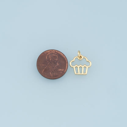 Gold Cake Charms,18K Gold Filled Cake Pendant,Cute Cake Charm Bracelet Necklace for DIY Jewelry Making Supply