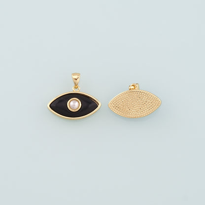 Gold Evil Eye Charms,18K Gold Filled Evil Eye Pendant,Enamel Eye Charm Bracelet Necklace for DIY Jewelry Making Supply
