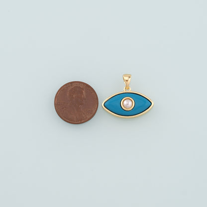 Gold Evil Eye Charms,18K Gold Filled Evil Eye Pendant,Enamel Eye Charm Bracelet Necklace for DIY Jewelry Making Supply