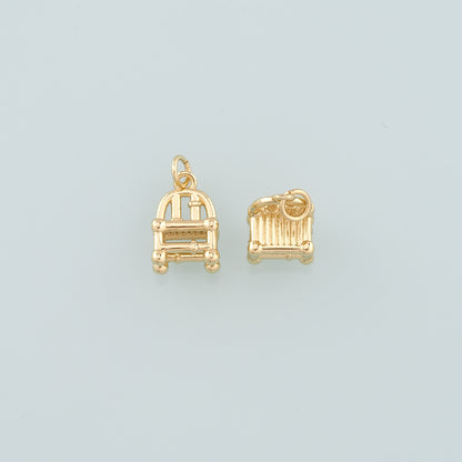 Gold Furniture Charms,18K Gold Filled Chair Pendant,Dainty Chair Charm Bracelet Necklace for DIY Jewelry Making Supply
