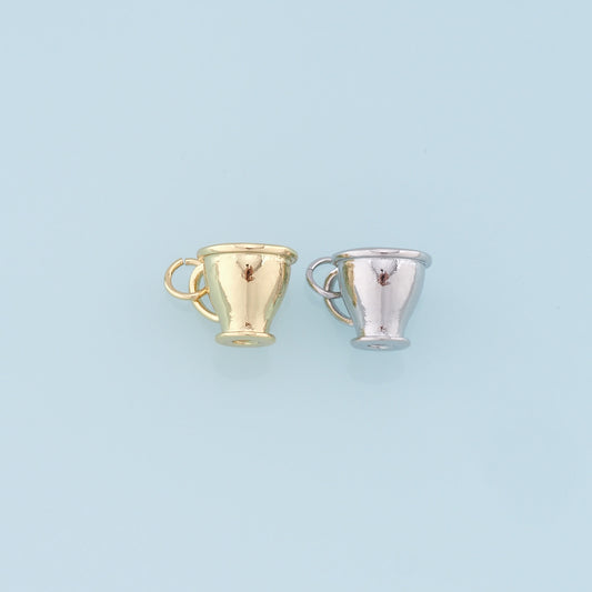 Gold cup Charms,18K Gold Filled cup Pendant,cup Charm Bracelet Necklace for DIY Jewelry Making Supply
