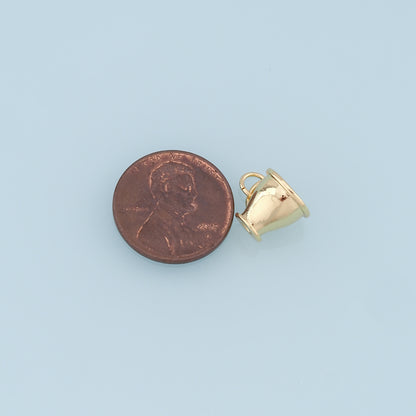 Gold cup Charms,18K Gold Filled cup Pendant,cup Charm Bracelet Necklace for DIY Jewelry Making Supply