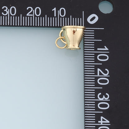 Gold cup Charms,18K Gold Filled cup Pendant,cup Charm Bracelet Necklace for DIY Jewelry Making Supply
