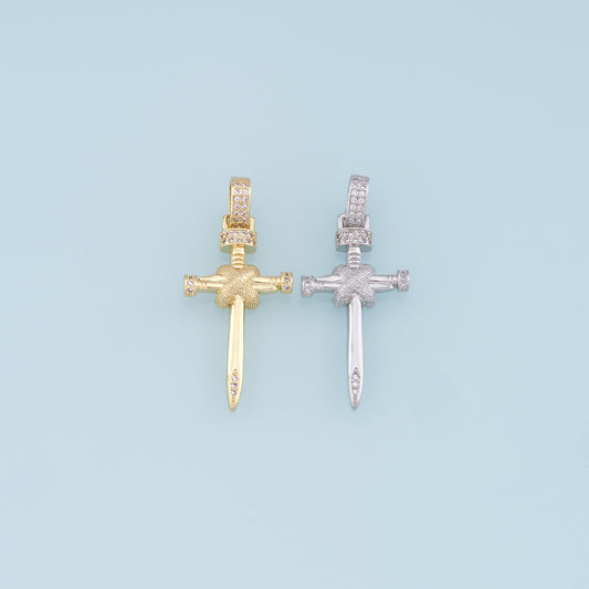 Gold Cross Charms,18K Gold Filled Cross Pendant,Cross Charm Bracelet Necklace for DIY Jewelry Making Supply