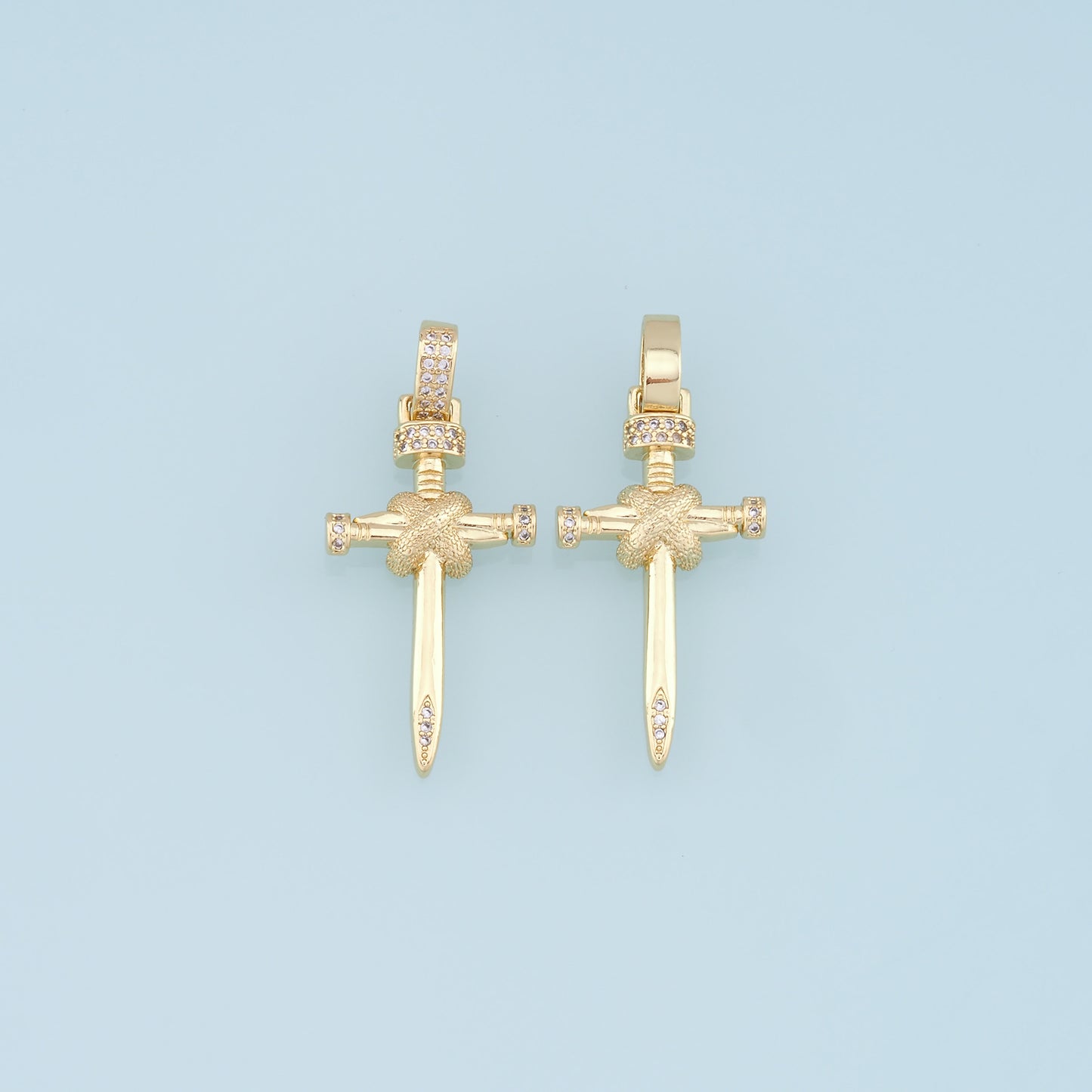 Gold Cross Charms,18K Gold Filled Cross Pendant,Cross Charm Bracelet Necklace for DIY Jewelry Making Supply