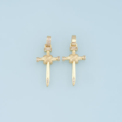 Gold Cross Charms,18K Gold Filled Cross Pendant,Cross Charm Bracelet Necklace for DIY Jewelry Making Supply