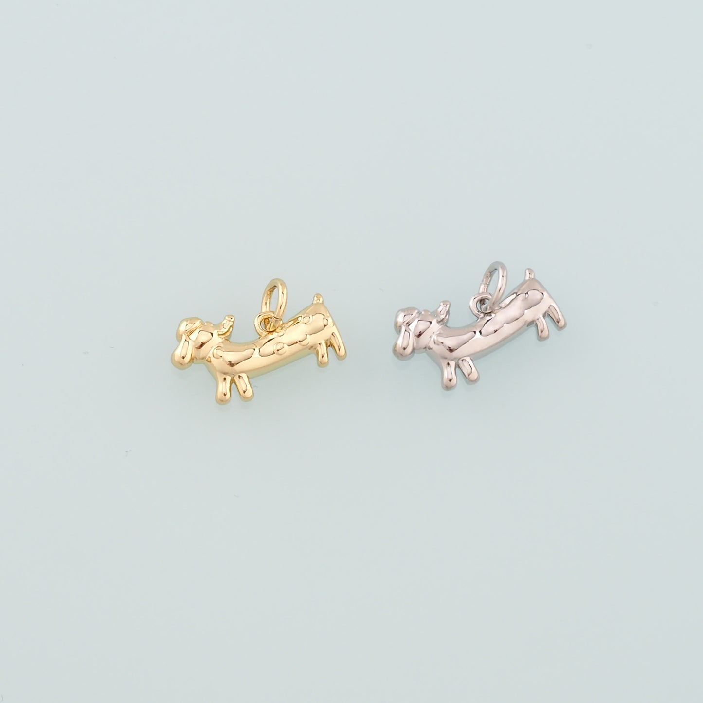 Gold Dog Charms,18K Gold Filled Dog Pendant,Cute Dog Charm Bracelet Necklace for DIY Jewelry Making Supply