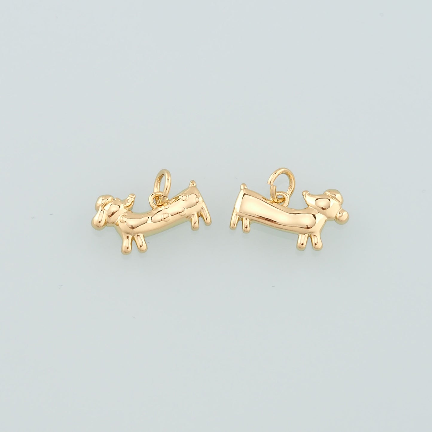 Gold Dog Charms,18K Gold Filled Dog Pendant,Cute Dog Charm Bracelet Necklace for DIY Jewelry Making Supply