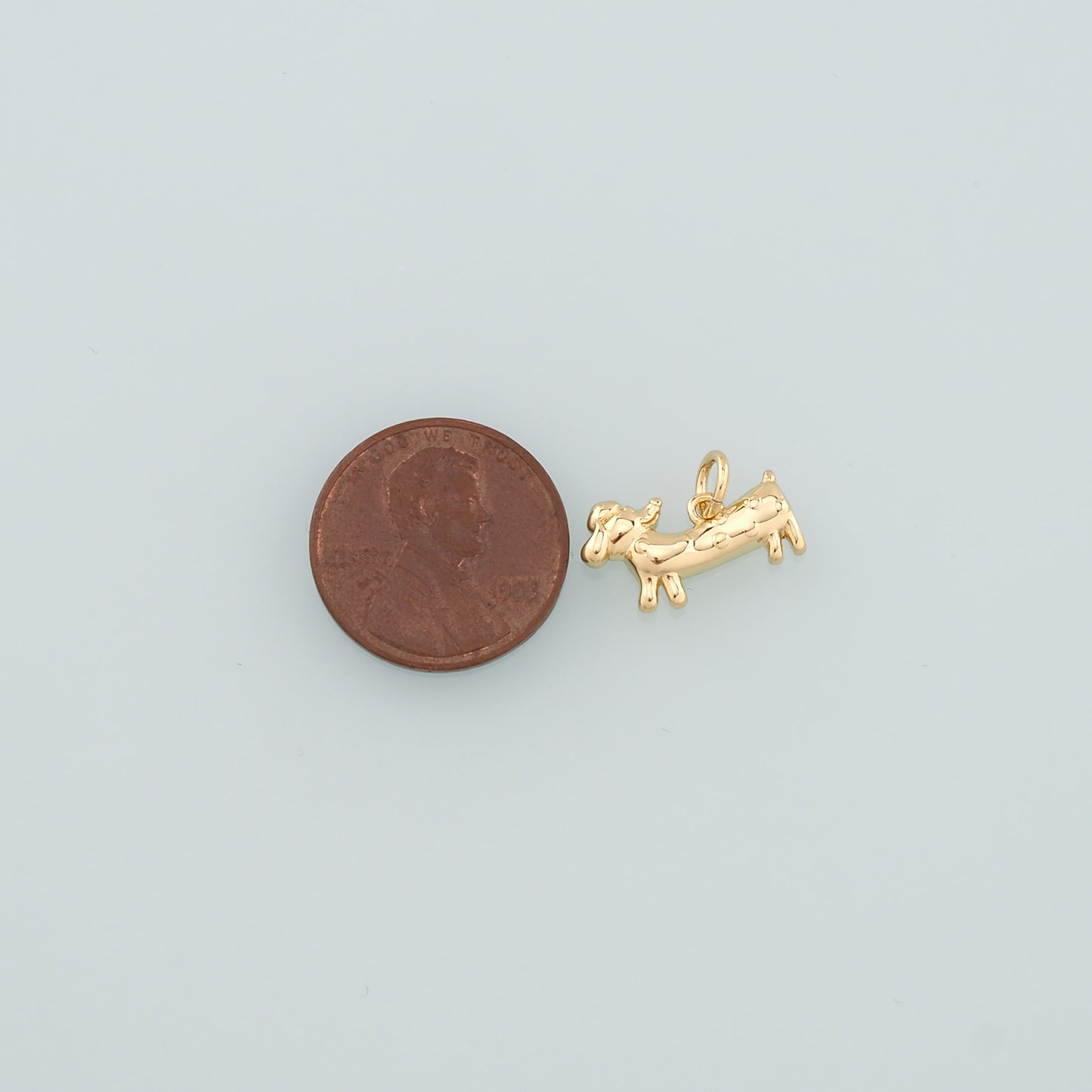 Gold Dog Charms,18K Gold Filled Dog Pendant,Cute Dog Charm Bracelet Necklace for DIY Jewelry Making Supply