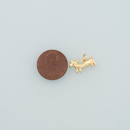 Gold Dog Charms,18K Gold Filled Dog Pendant,Cute Dog Charm Bracelet Necklace for DIY Jewelry Making Supply