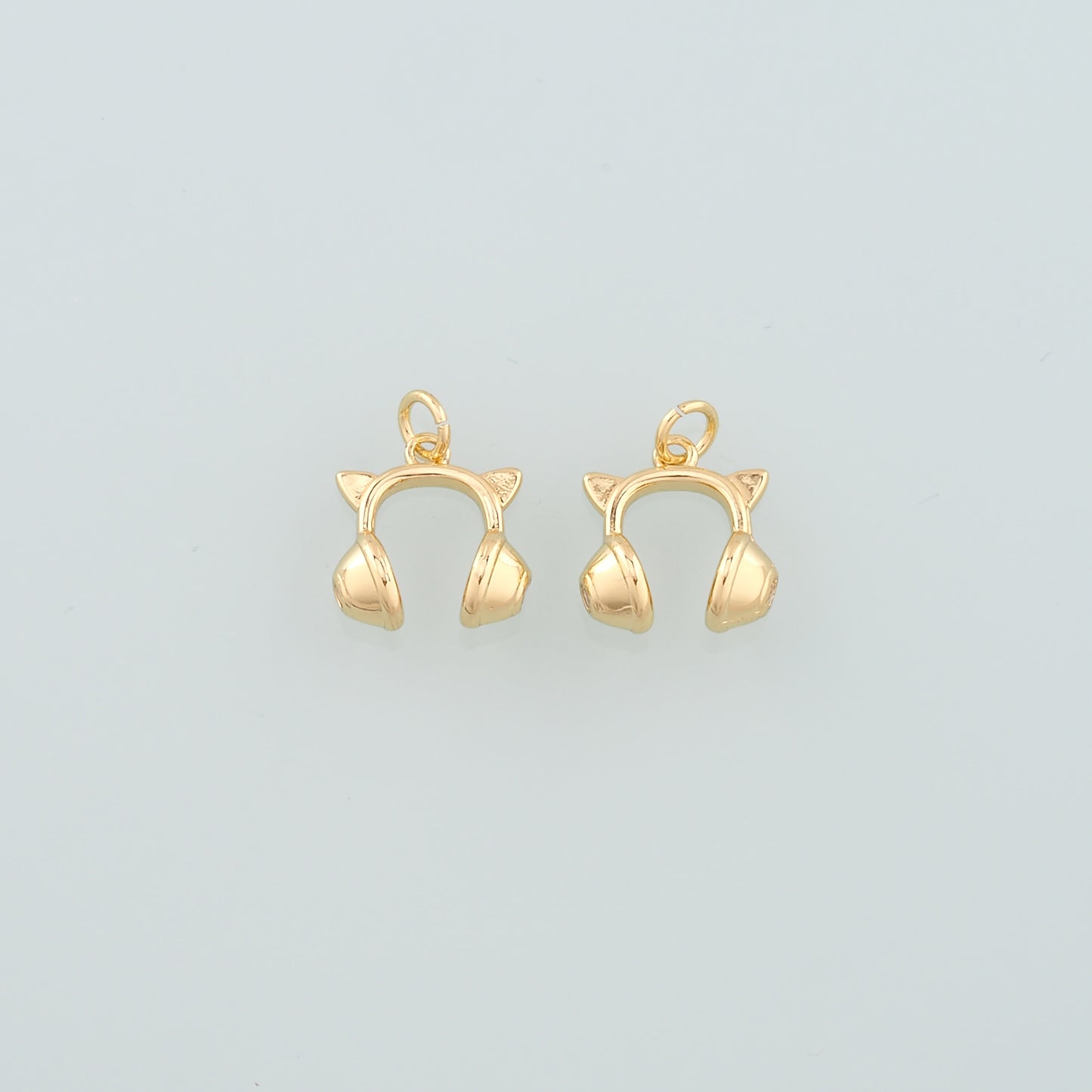 Gold Earphone Charm,18K Gold Filled Earphone Pendant,Earphone Charm Bracelet Necklace for DIY Jewelry Making Supply
