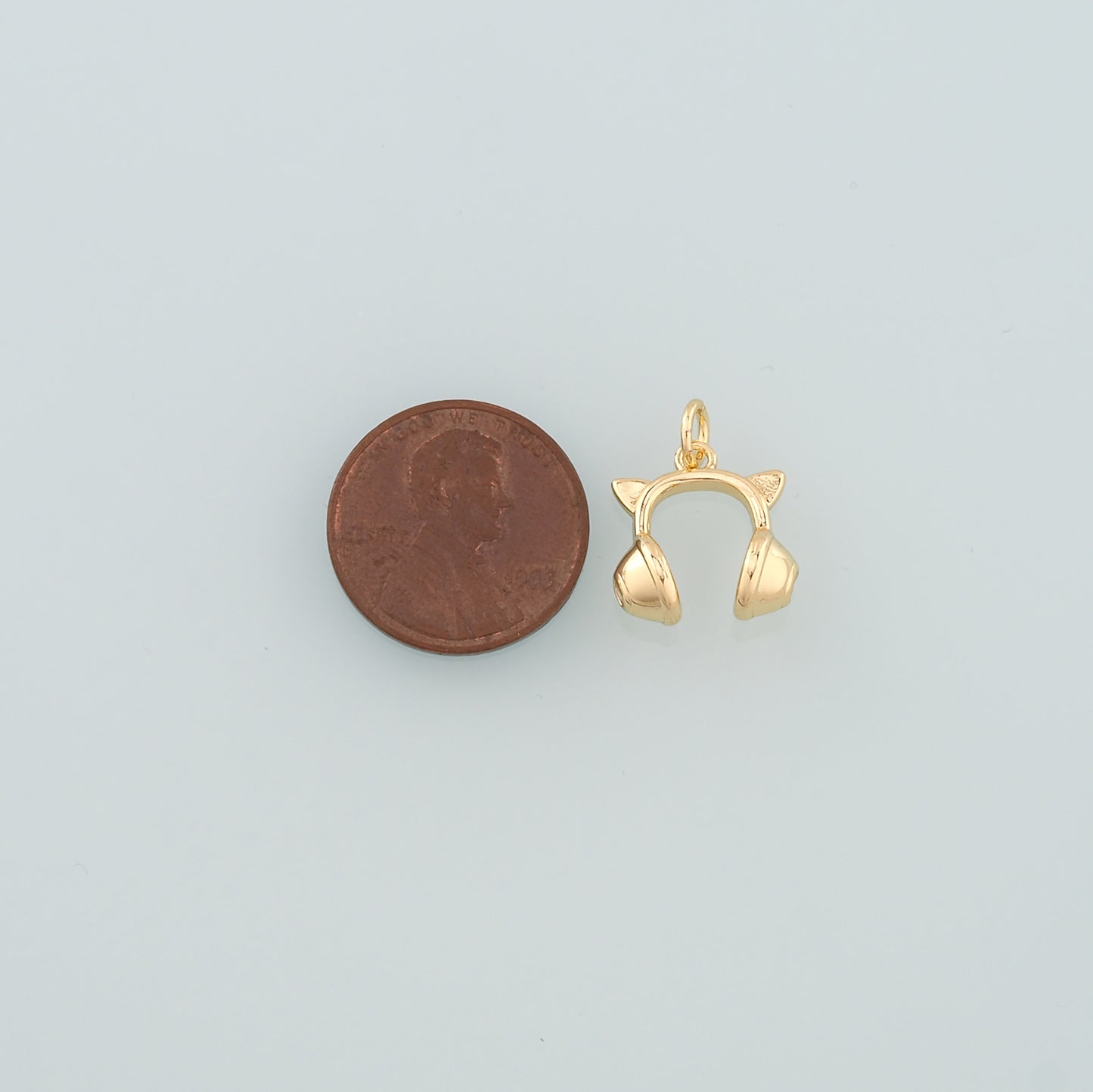 Gold Earphone Charm,18K Gold Filled Earphone Pendant,Earphone Charm Bracelet Necklace for DIY Jewelry Making Supply