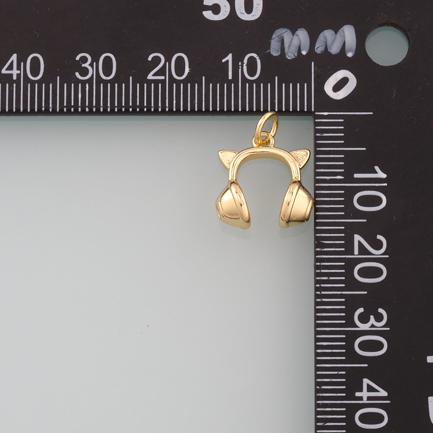 Gold Earphone Charm,18K Gold Filled Earphone Pendant,Earphone Charm Bracelet Necklace for DIY Jewelry Making Supply