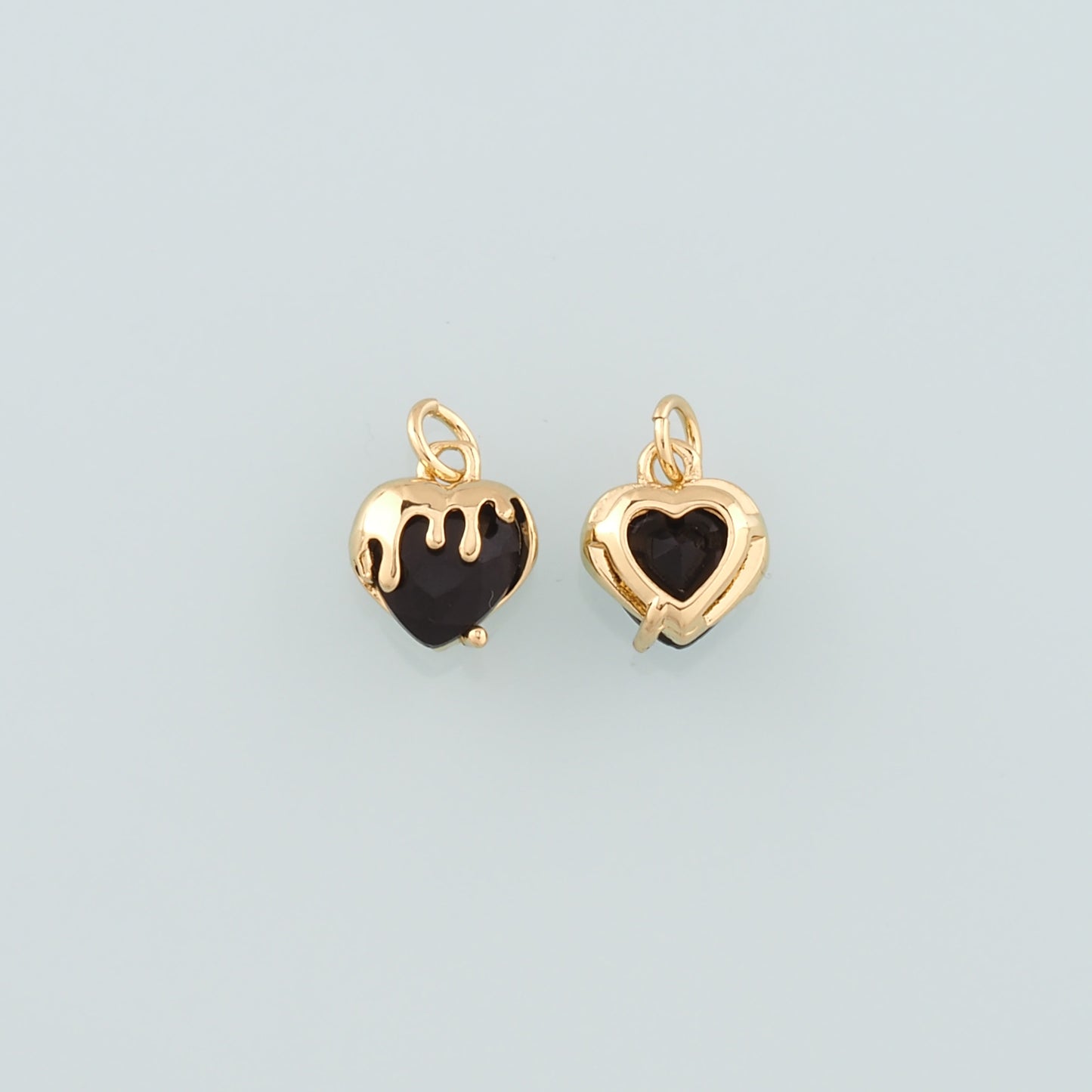 Gold Heart Charms,18K Gold Filled Heart Pendant,Dainty Heart Charm Bracelet Necklace for DIY Jewelry Making Supply