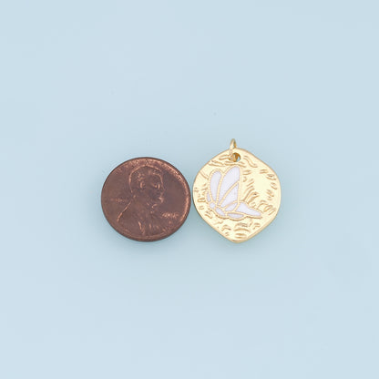 Gold Butterfly Charms,18K Gold Filled Butterfly Pendant,Enamel Butterfly Charm Bracelet Necklace for DIY Jewelry Making Supply