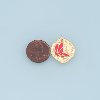 Gold Butterfly Charms,18K Gold Filled Butterfly Pendant,Enamel Butterfly Charm Bracelet Necklace for DIY Jewelry Making Supply