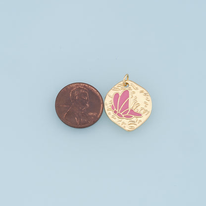 Gold Butterfly Charms,18K Gold Filled Butterfly Pendant,Enamel Butterfly Charm Bracelet Necklace for DIY Jewelry Making Supply