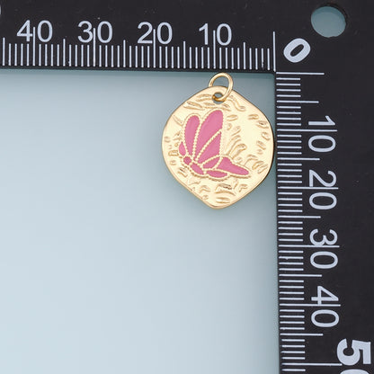 Gold Butterfly Charms,18K Gold Filled Butterfly Pendant,Enamel Butterfly Charm Bracelet Necklace for DIY Jewelry Making Supply