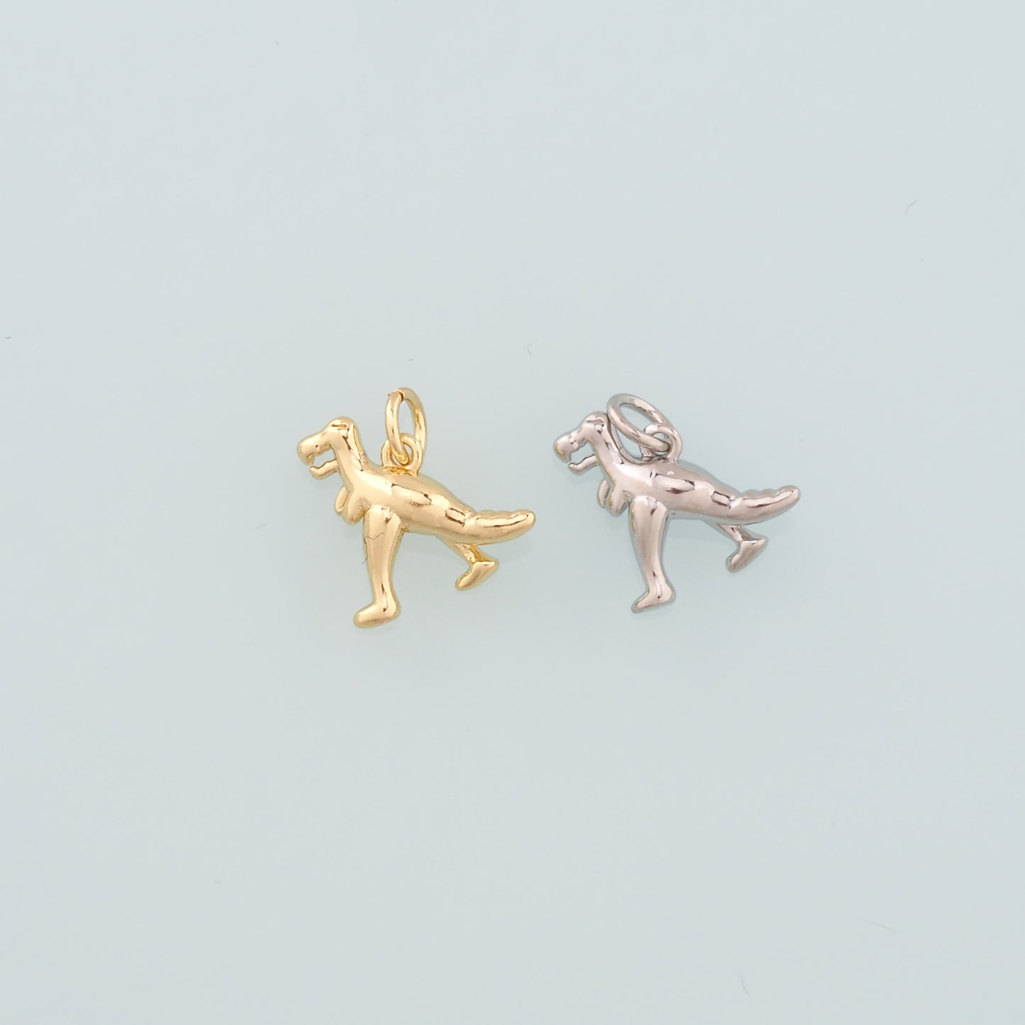 18K Gold Filled Dinosaur Pendant,Dainty Dinosaur Charm Bracelet Necklace for DIY Jewelry Making Supply